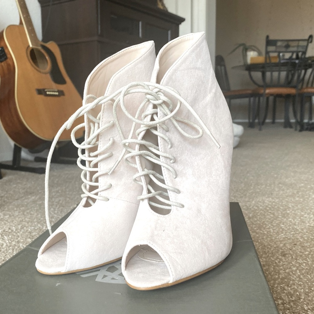 Public desire beige lace up shoes